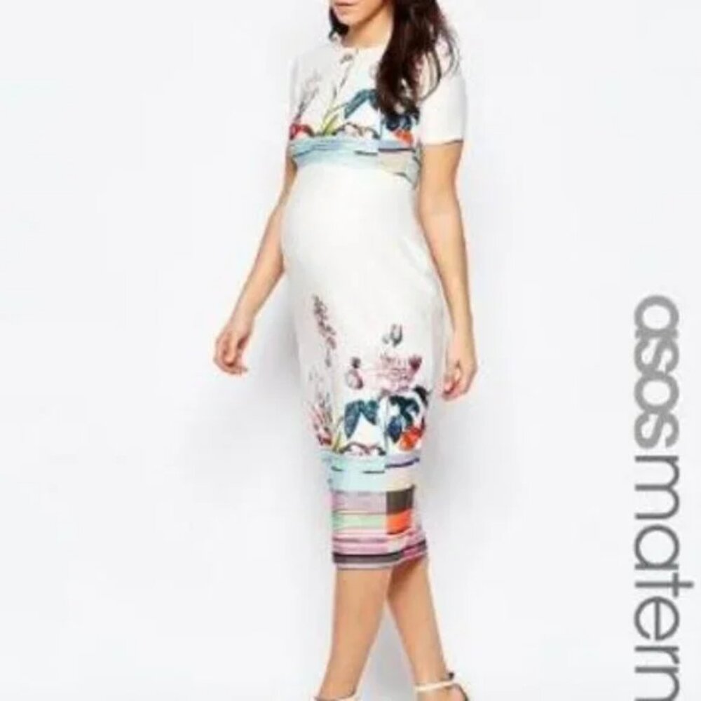 ASOS MATERNITY | Scuba Floral Pencil Dress Size 6